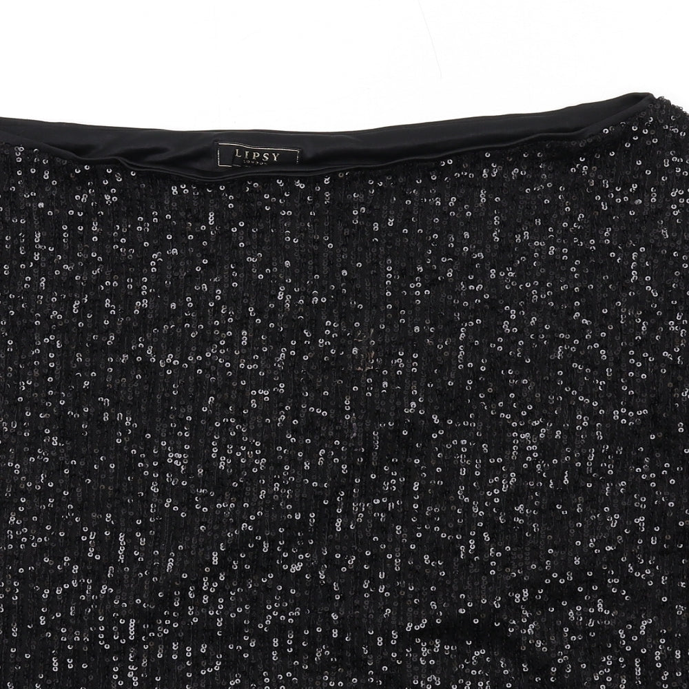 Womens UK Size 14 Lipsy Black Basic Blouse