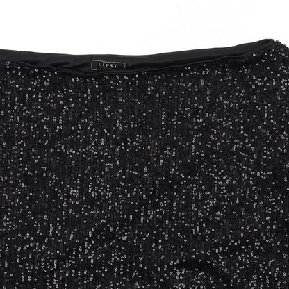 Womens UK Size 14 Lipsy Black Basic Blouse