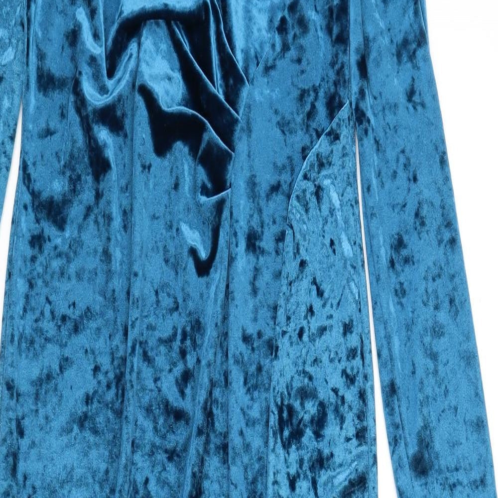 Wallis Womens Blue Polyester Bodycon Size 10 Round Neck Pullover