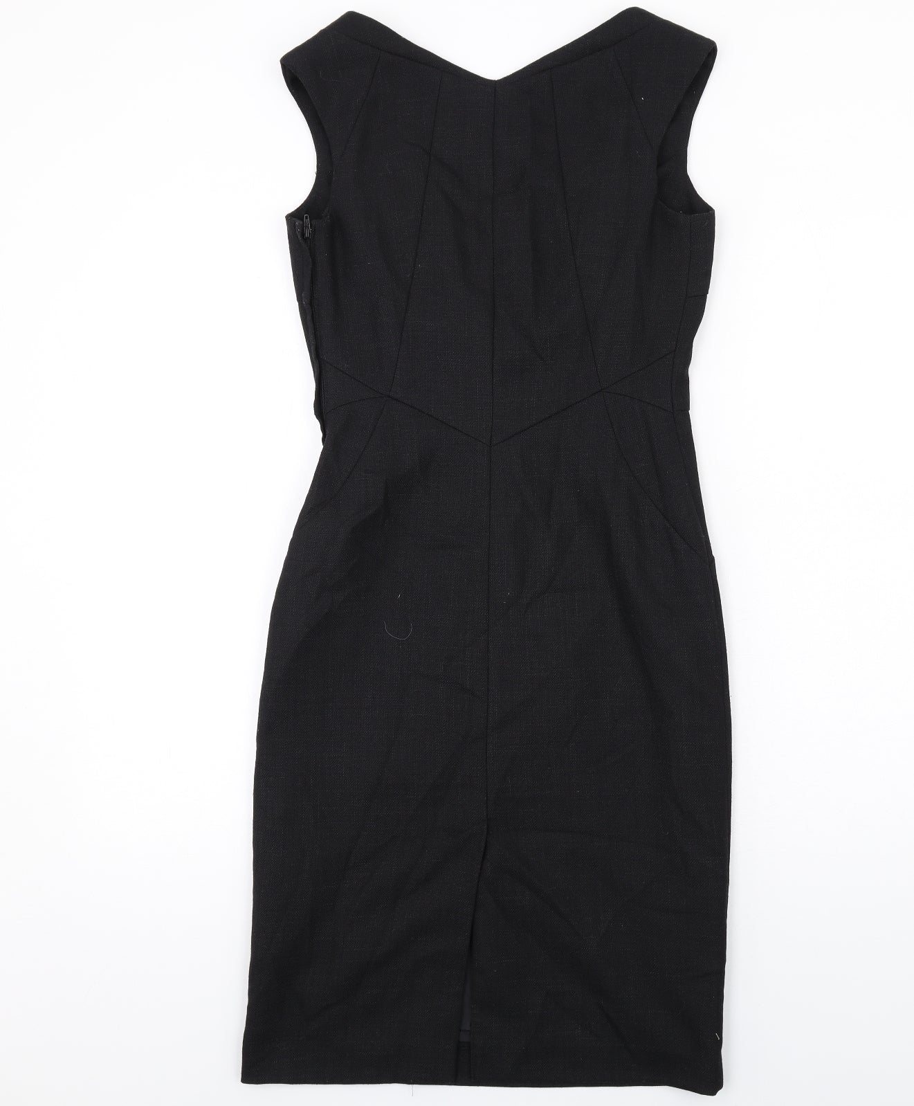 NEXT Womens Black Polyester Shift Size 6 V-Neck Zip