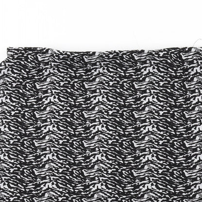 Marks and Spencer Womens Black Geometric Polyester A-Line Skirt Size 14