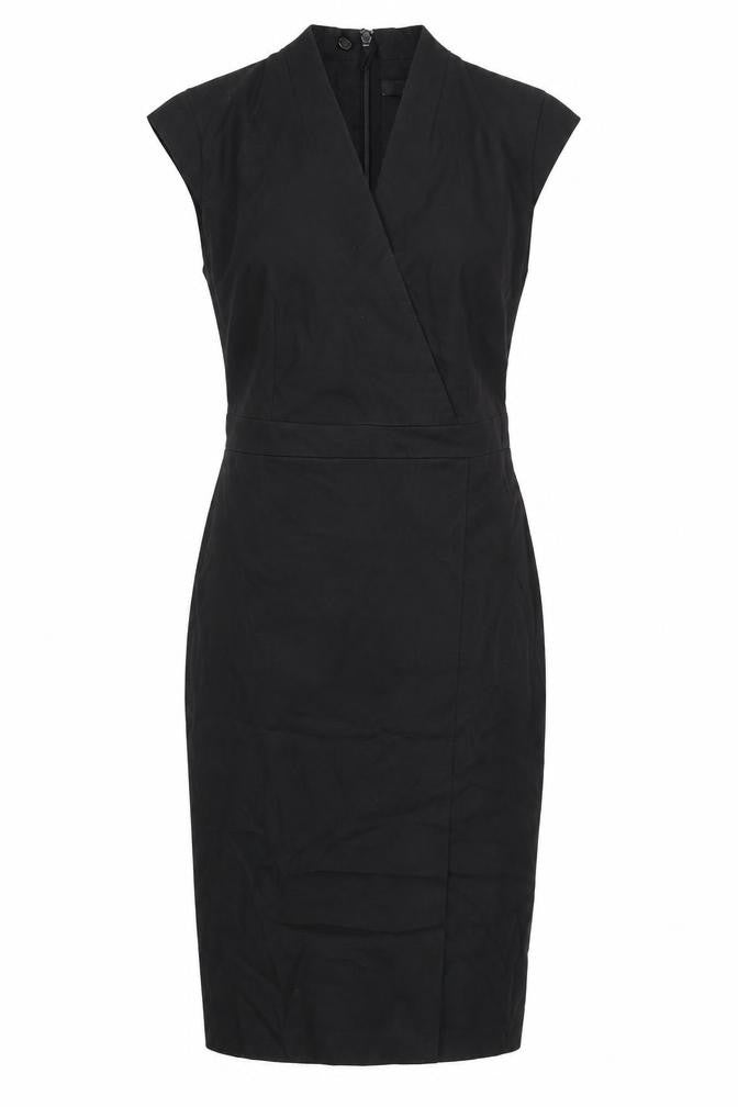 NEXT Womens Black Patent Leather Shift Size 10 V-Neck Zip
