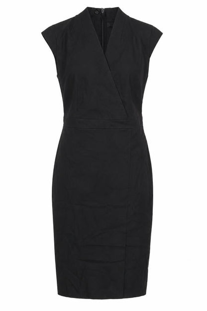 NEXT Womens Black Patent Leather Shift Size 10 V-Neck Zip