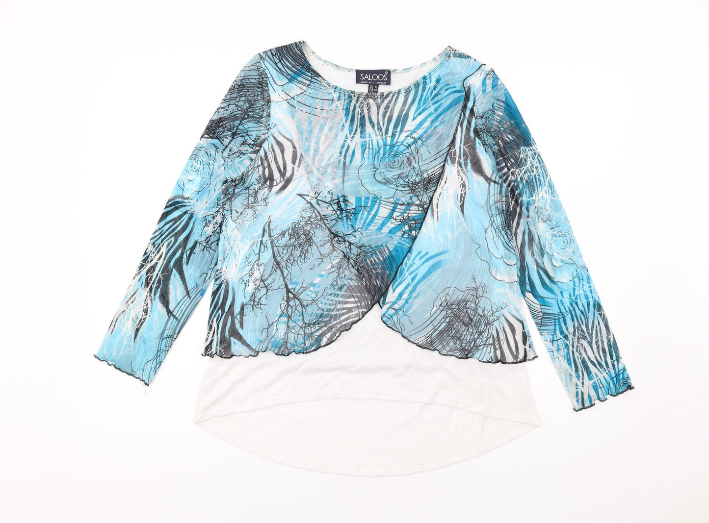 Womens UK Size 12 Saloos Blue Basic Blouse