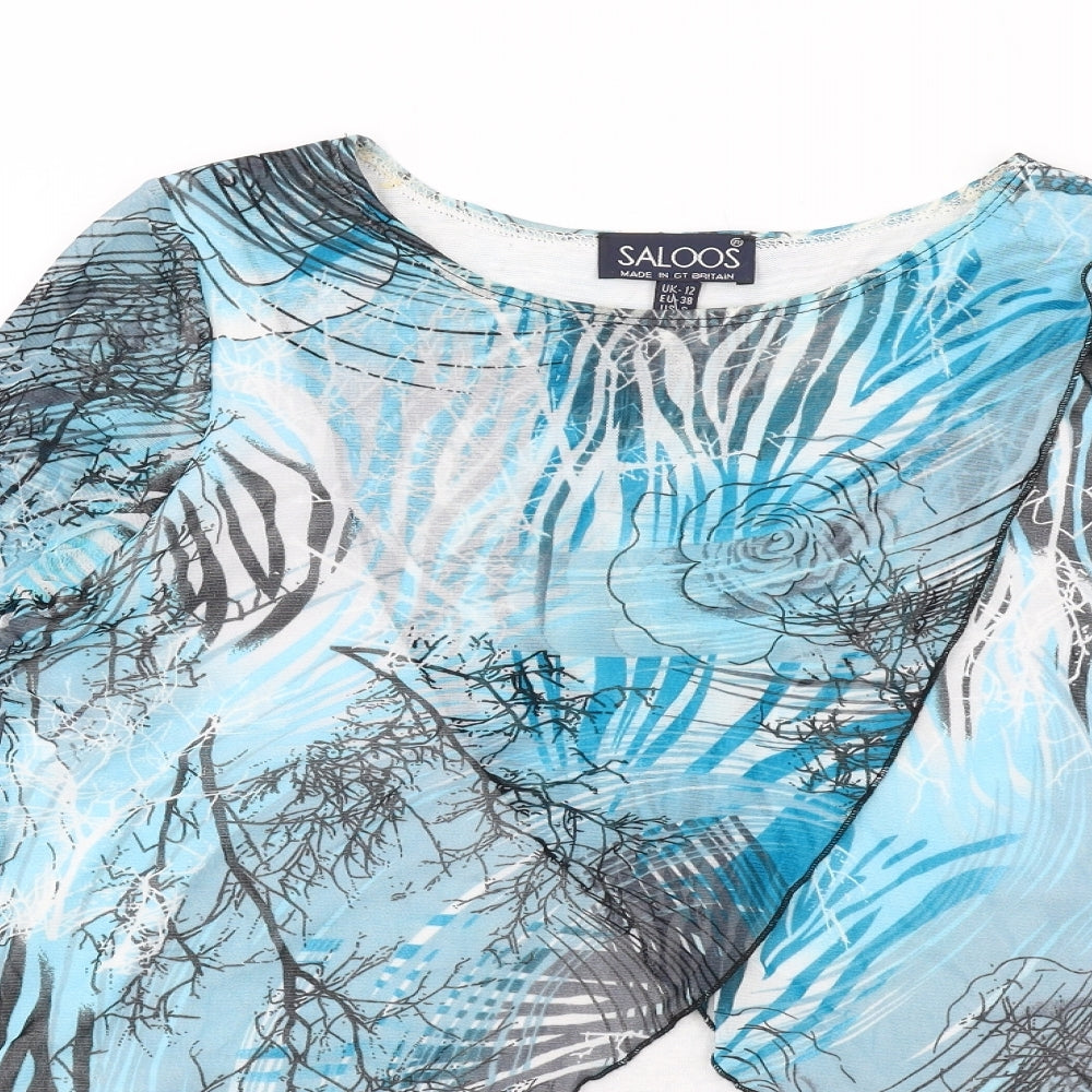 Womens UK Size 12 Saloos Blue Basic Blouse