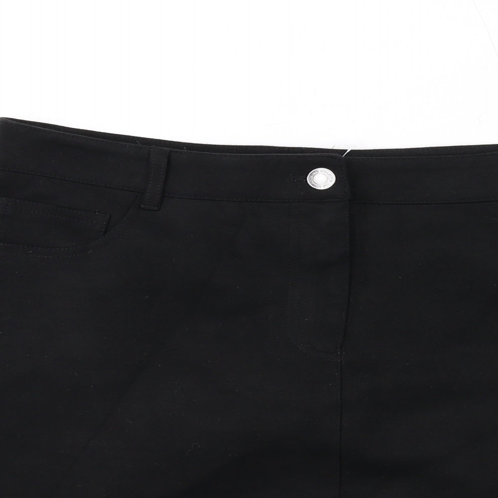 Marks and Spencer Womens Black Polyester A-Line Skirt Size 12 Zip
