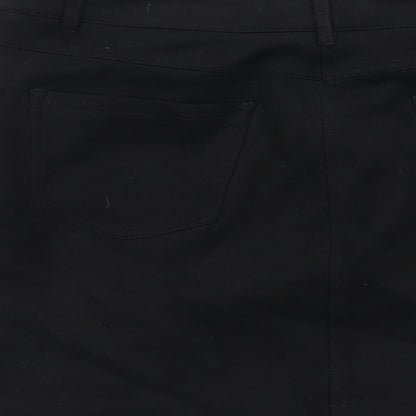 Marks and Spencer Womens Black Polyester A-Line Skirt Size 12 Zip