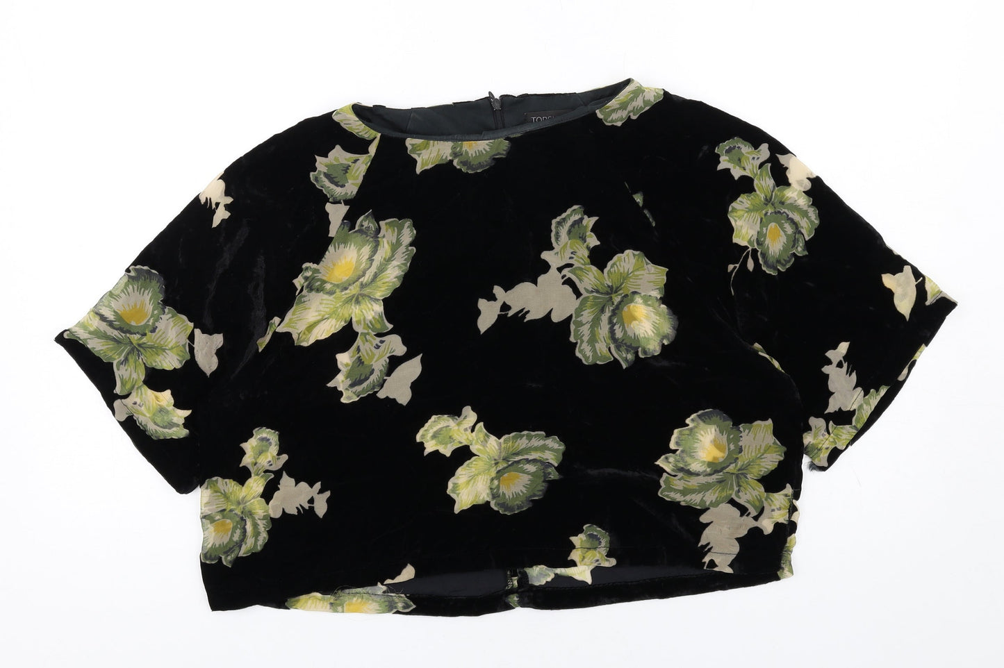 Womens UK Size 10 Topshop Black Basic T-Shirt