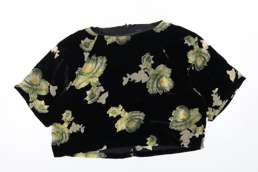 Womens UK Size 10 Topshop Black Basic T-Shirt