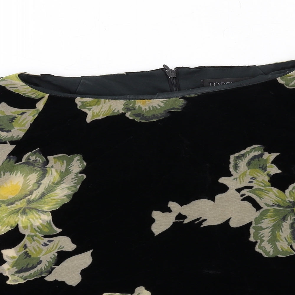 Womens UK Size 10 Topshop Black Basic T-Shirt
