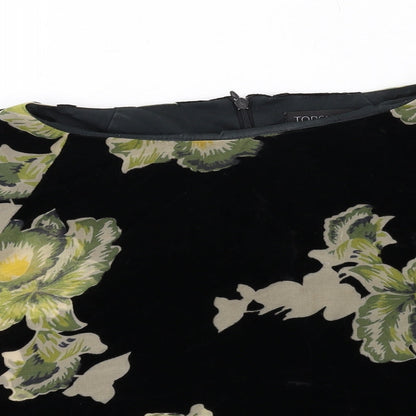 Womens UK Size 10 Topshop Black Basic T-Shirt