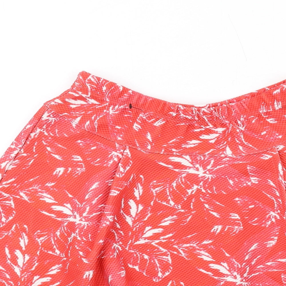Bik Bok Womens Red Geometric Polyester Skater Skirt Size 10