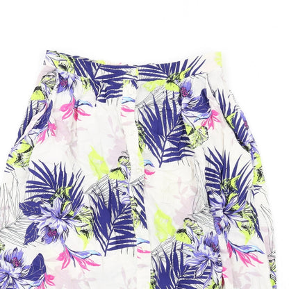 Dorothy Perkins Womens Multicoloured Floral Viscose Swing Skirt Size 10 Button