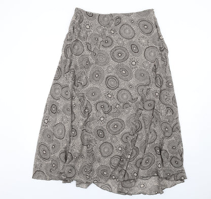Sandwich Womens Brown Geometric Polyester Swing Skirt Size 10 Zip