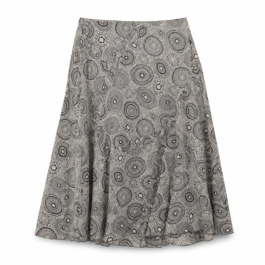 Sandwich Womens Brown Geometric Polyester Swing Skirt Size 10 Zip