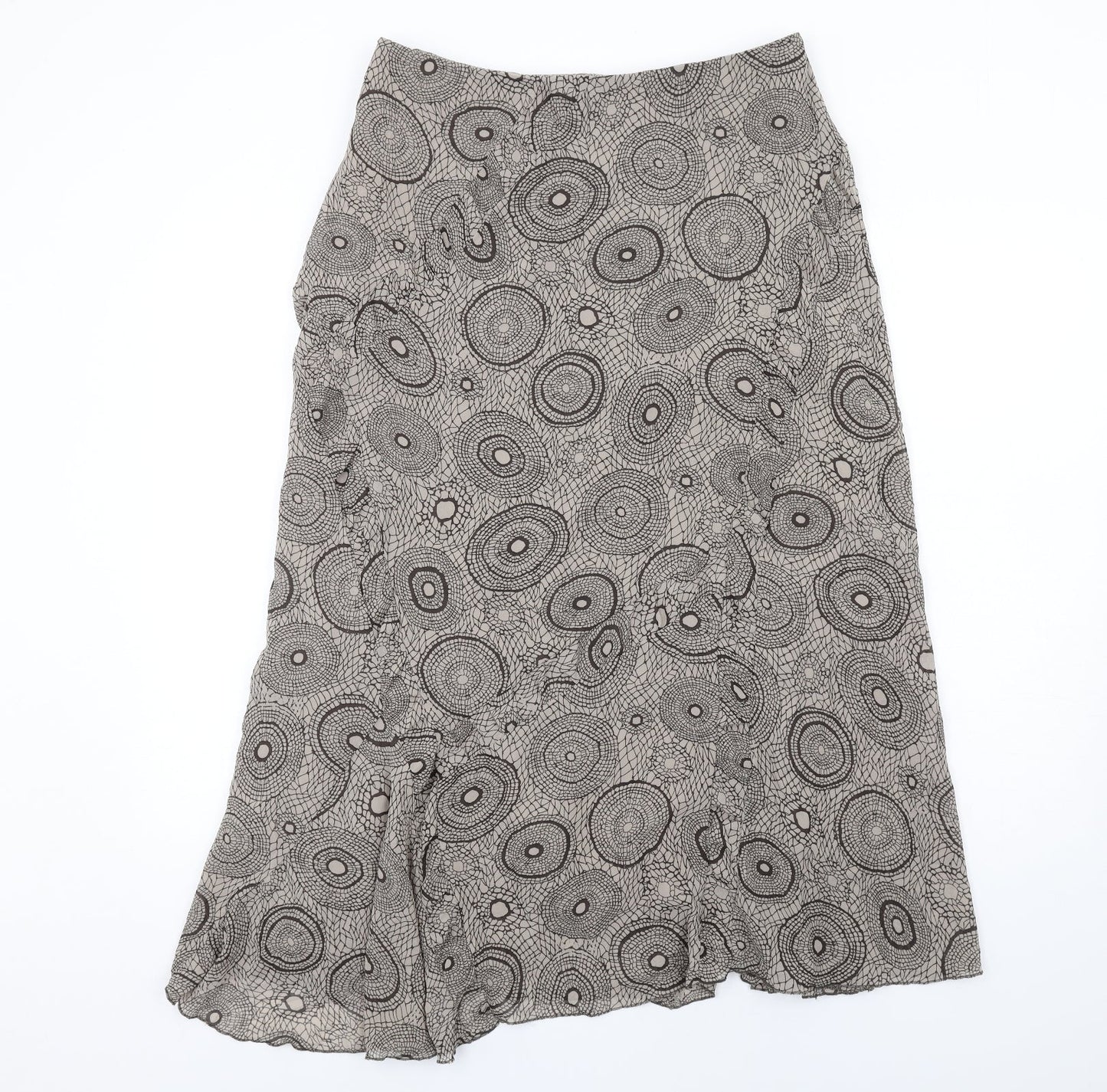 Sandwich Womens Brown Geometric Polyester Swing Skirt Size 10 Zip