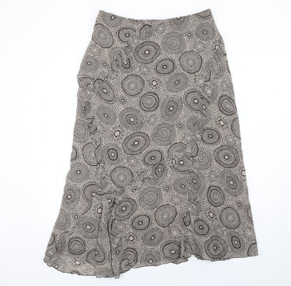 Sandwich Womens Brown Geometric Polyester Swing Skirt Size 10 Zip
