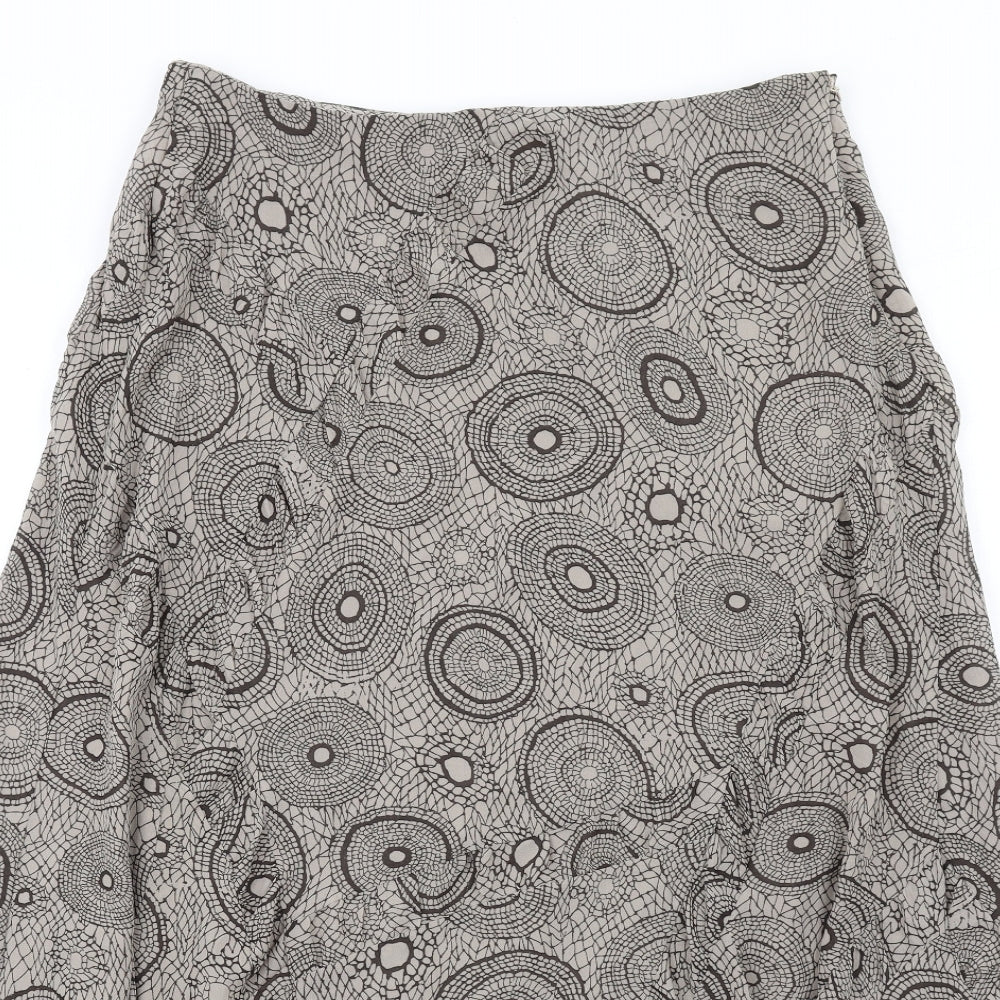 Sandwich Womens Brown Geometric Polyester Swing Skirt Size 10 Zip