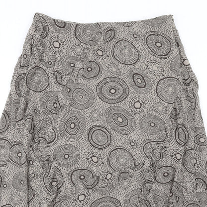 Sandwich Womens Brown Geometric Polyester Swing Skirt Size 10 Zip
