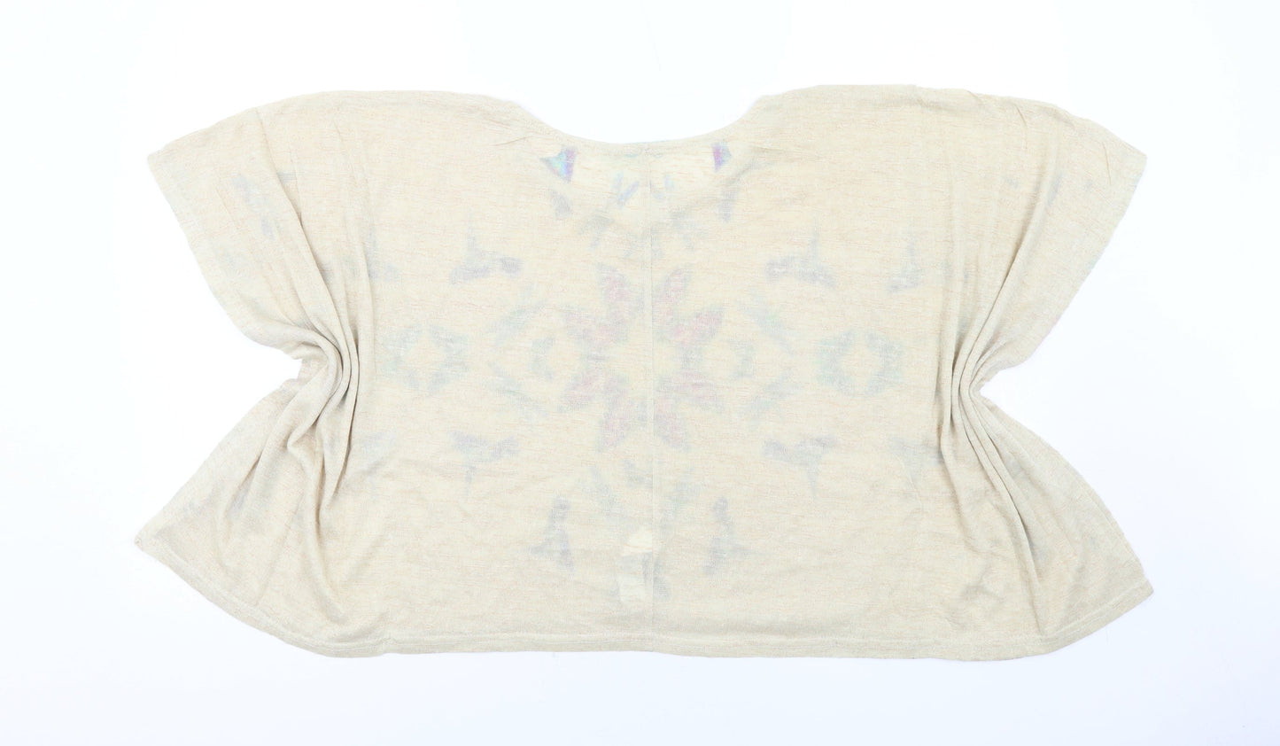 Womens UK Size M Apricot Beige Basic Blouse