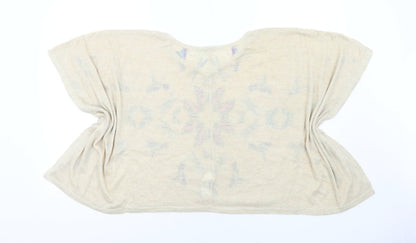 Womens UK Size M Apricot Beige Basic Blouse