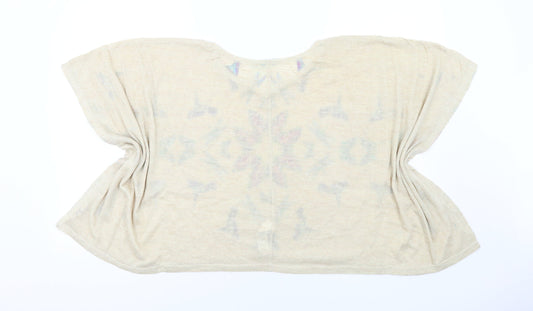 Womens UK Size M Apricot Beige Basic Blouse