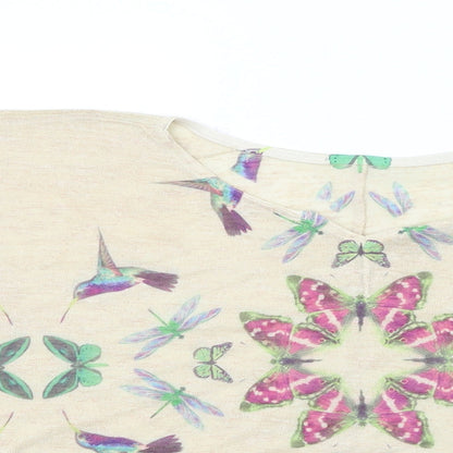 Womens UK Size M Apricot Beige Basic Blouse