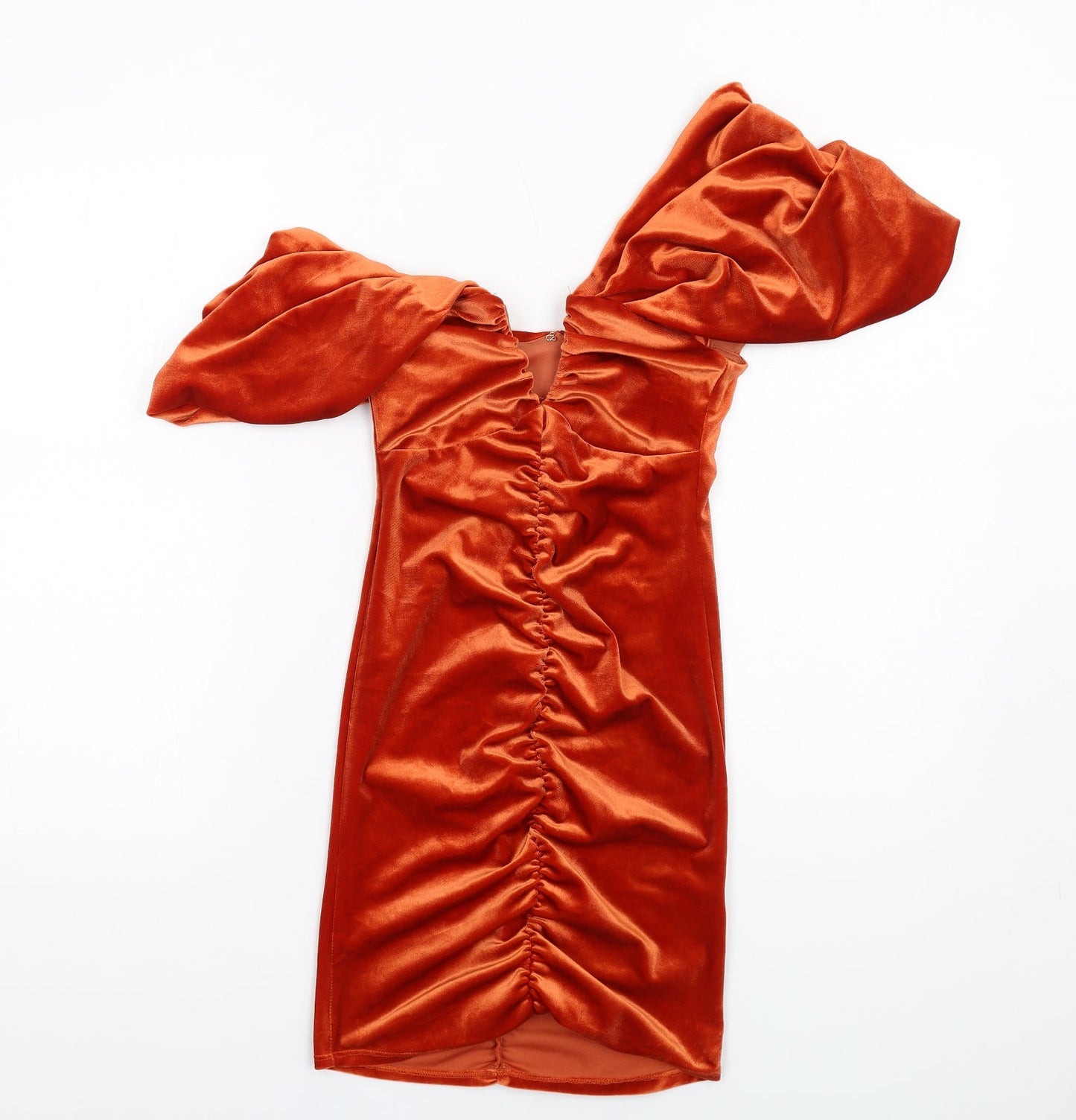 ASOS Womens Orange Polyester Mini Size 4 One Shoulder Zip