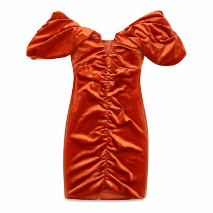 ASOS Womens Orange Polyester Mini Size 4 One Shoulder Zip