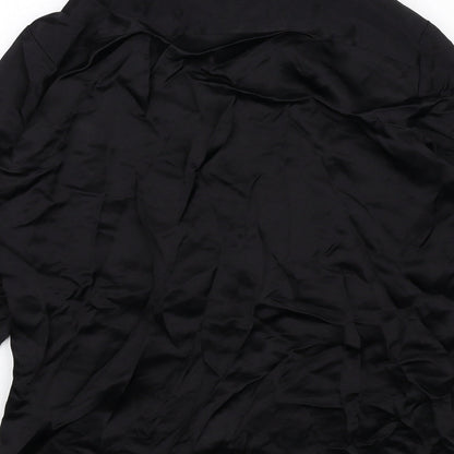 Womens UK Size XS Zara Black Basic Button-Up