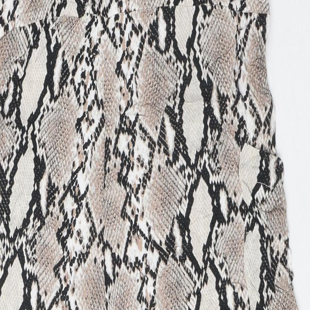 Dorothy Perkins Womens Beige Animal Print Viscose Jumpsuit One-Piece Size 8 Tie - Snake Skin Print