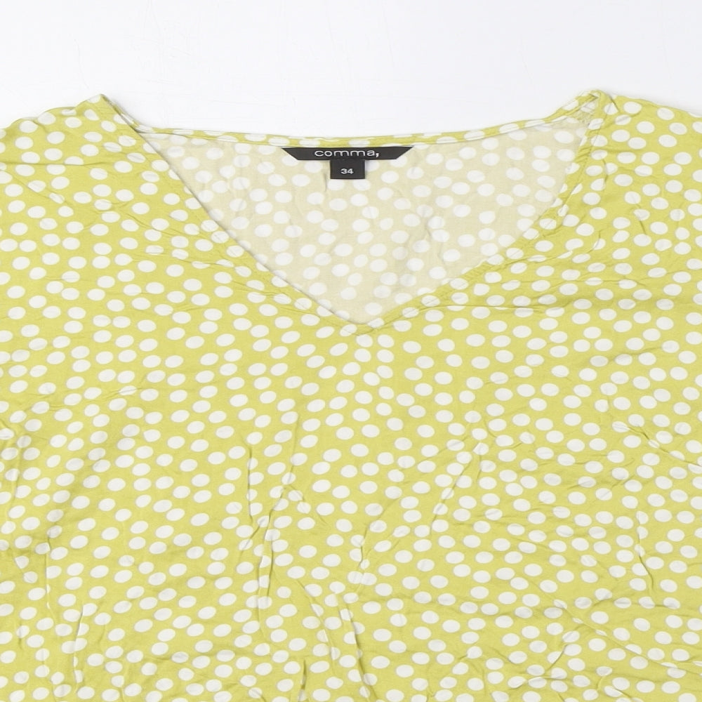 Womens UK Size 6 Comma Green Basic Blouse