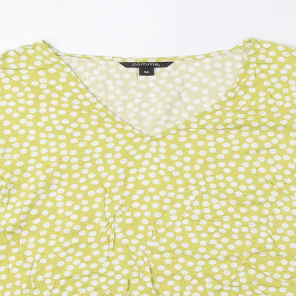 Womens UK Size 6 Comma Green Basic Blouse