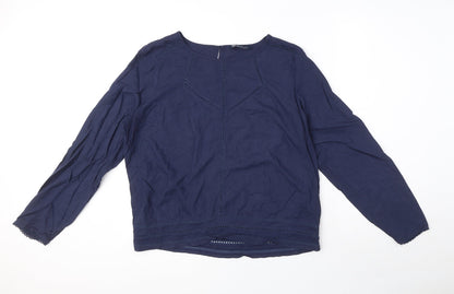 Womens UK Size 14 Crew Clothing Blue Basic Blouse