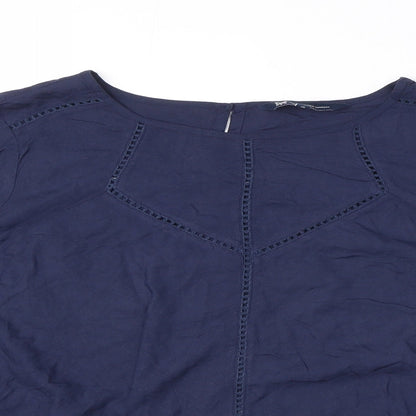 Womens UK Size 14 Crew Clothing Blue Basic Blouse