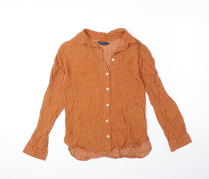 Womens UK Size 6 Marks and Spencer Orange Basic Button-Up