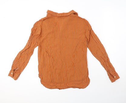 Womens UK Size 6 Marks and Spencer Orange Basic Button-Up