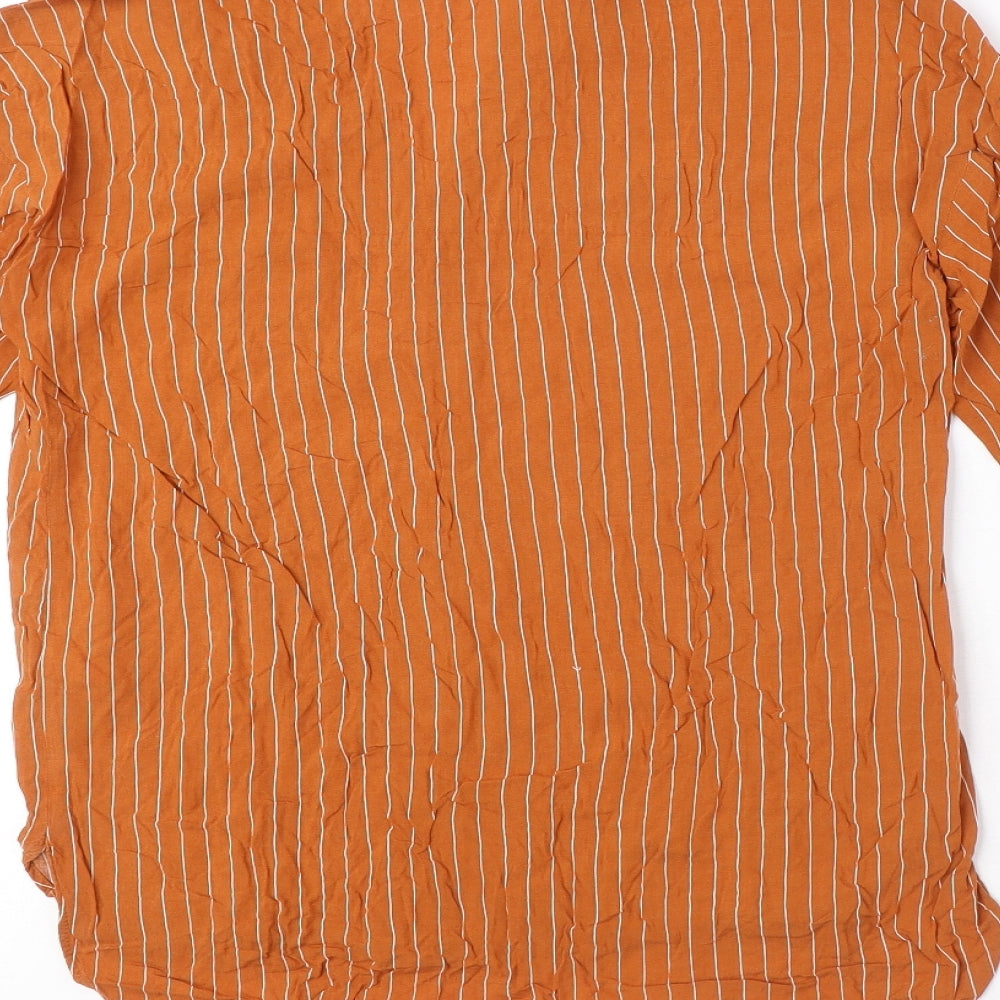 Womens UK Size 6 Marks and Spencer Orange Basic Button-Up