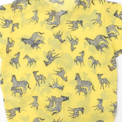 Womens UK Size 6 Henry Holland Yellow Basic Button-Up