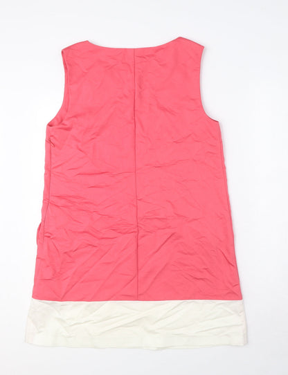 VIVI Boutique Womens Pink Viscose Pencil Dress Size 14 Crew Neck Zip