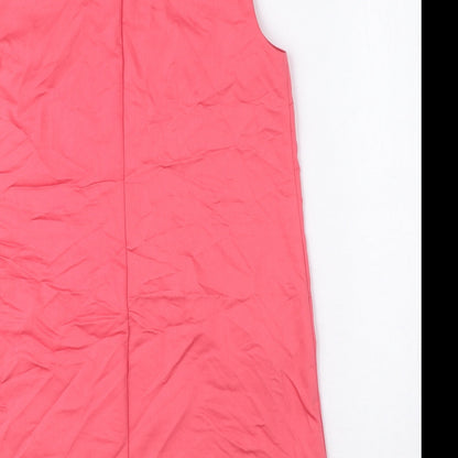 VIVI Boutique Womens Pink Viscose Pencil Dress Size 14 Crew Neck Zip