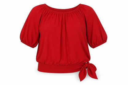 Womens UK Size M Nina Leonard Red Basic T-Shirt
