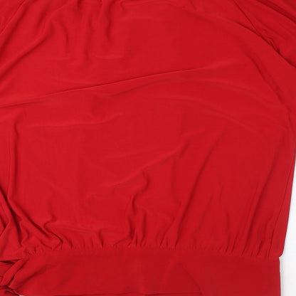 Womens UK Size M Nina Leonard Red Basic T-Shirt
