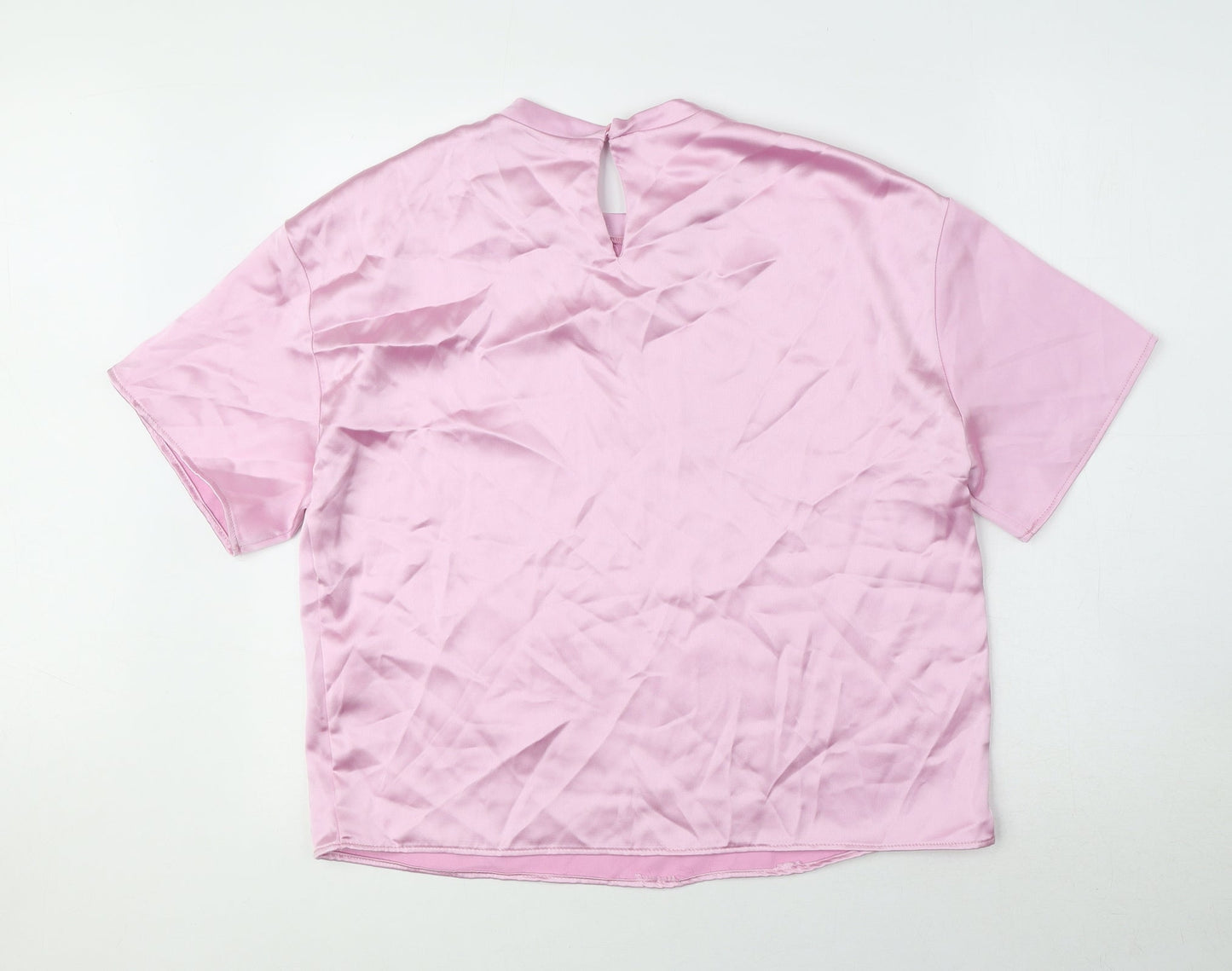 Womens UK Size M Zara Pink Basic Blouse