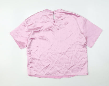 Womens UK Size M Zara Pink Basic Blouse