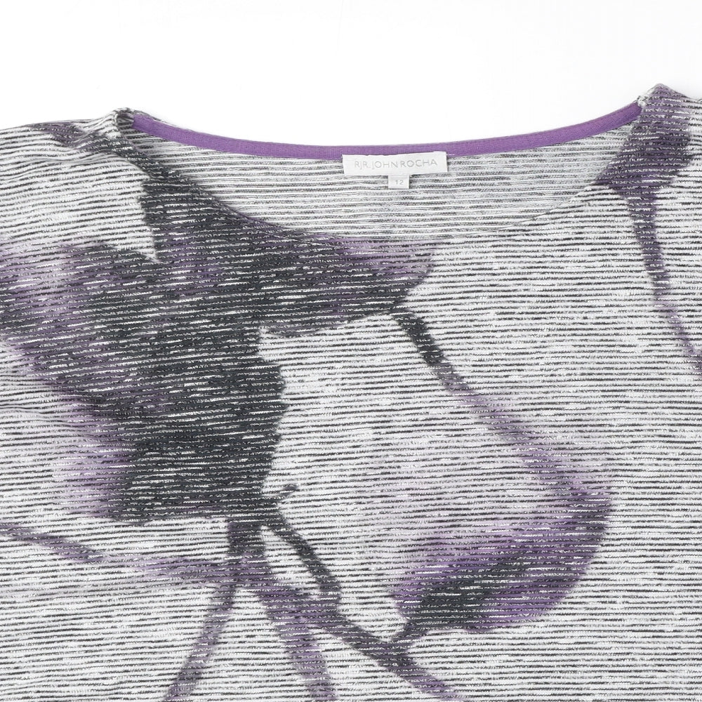 Womens UK Size 12 RJR.John Rocha Grey Jersey Blouse