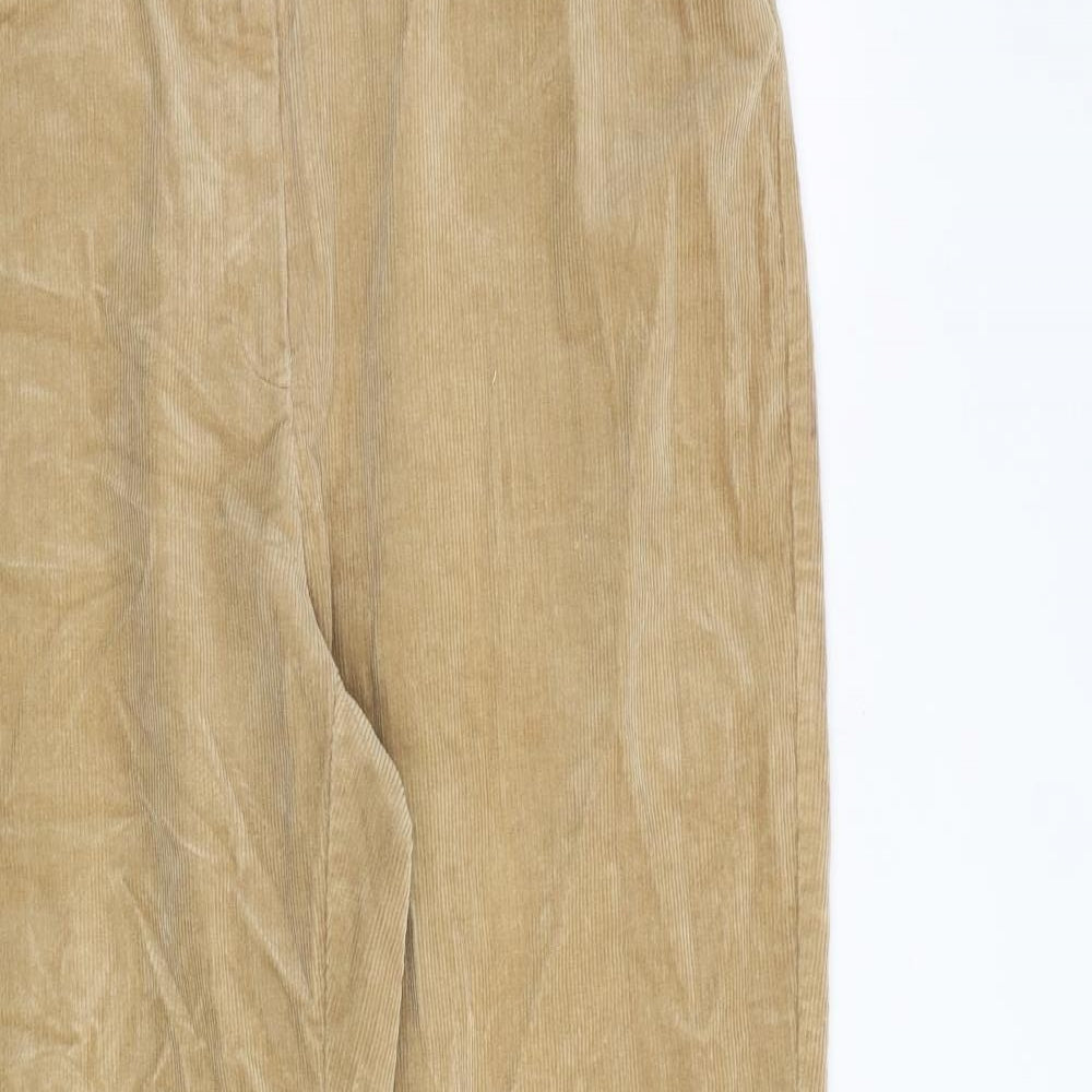 Jones Sport Womens Brown Cotton Trousers Size 12 L30 in Regular Zip