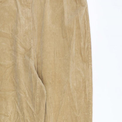 Jones Sport Womens Brown Cotton Trousers Size 12 L30 in Regular Zip