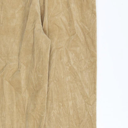 Jones Sport Womens Brown Cotton Trousers Size 12 L30 in Regular Zip