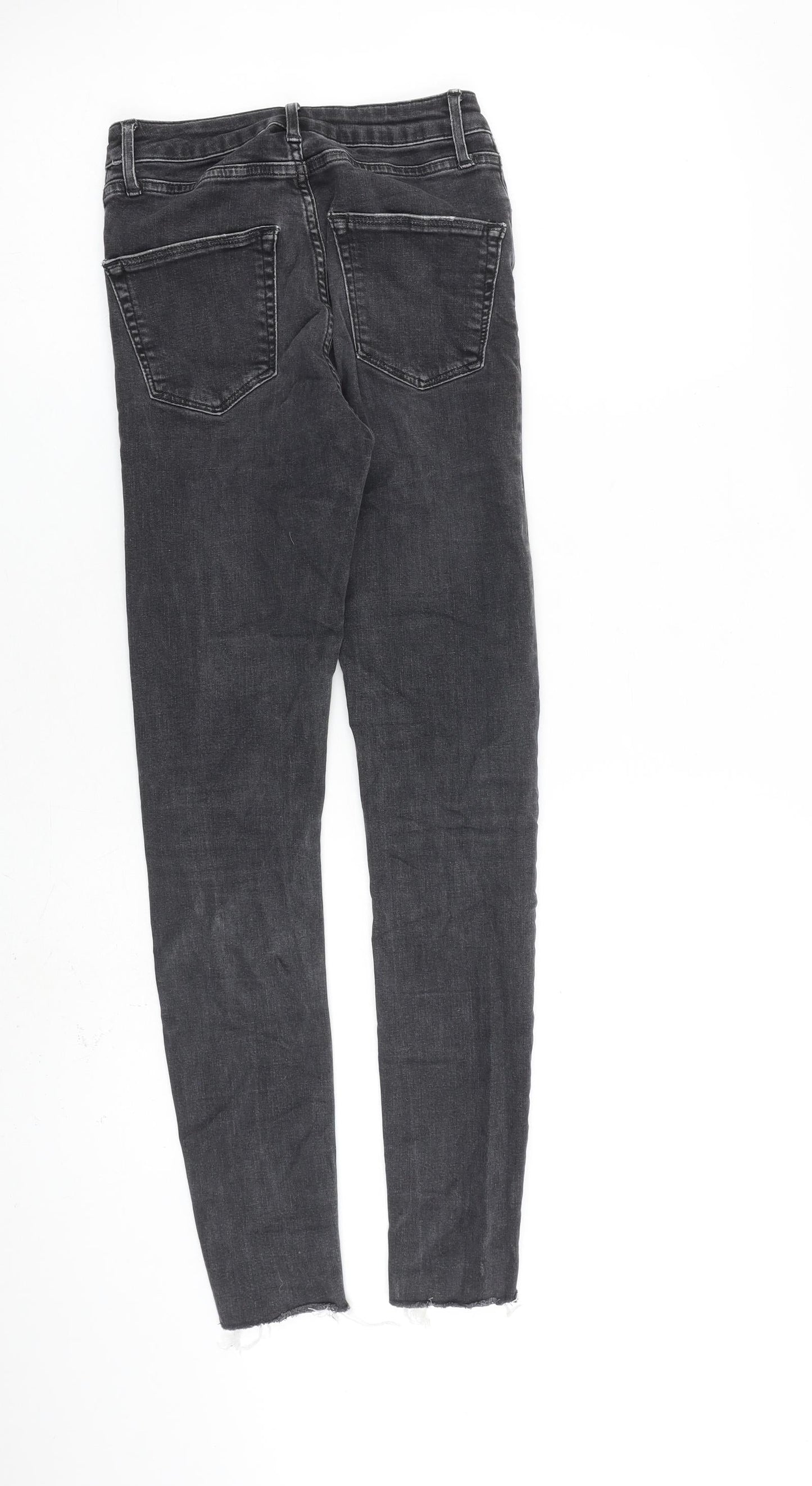 Topshop Womens Grey Cotton Skinny Jeans Size 25 in L32 in Regular Zip